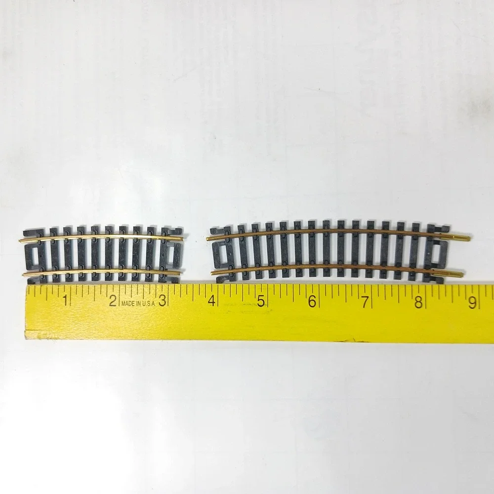 Set of 27 Vintage Brass Model HO Train Track Lot Straight Curved Pieces Mixed